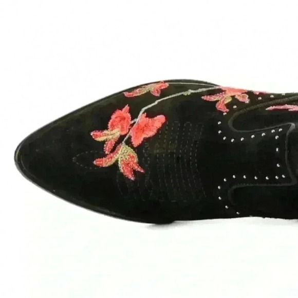 ASH Heidi bootie Floral embroidered black suede leather sole US 6.5 EU 37 EUC - Picture 9 of 13